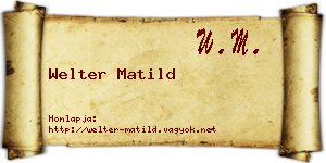 Welter Matild névjegykártya